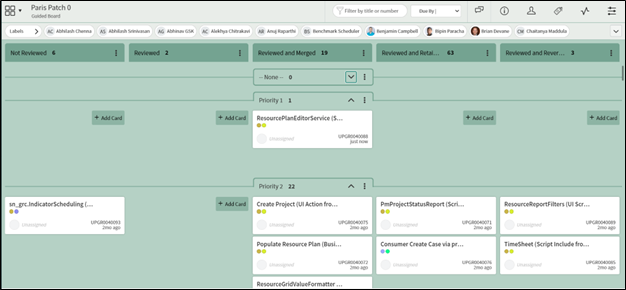 Servicenow visual task board labels